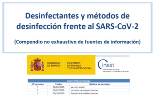Desinfectantes y métodos de desinfección frente al SARS-CoV-2